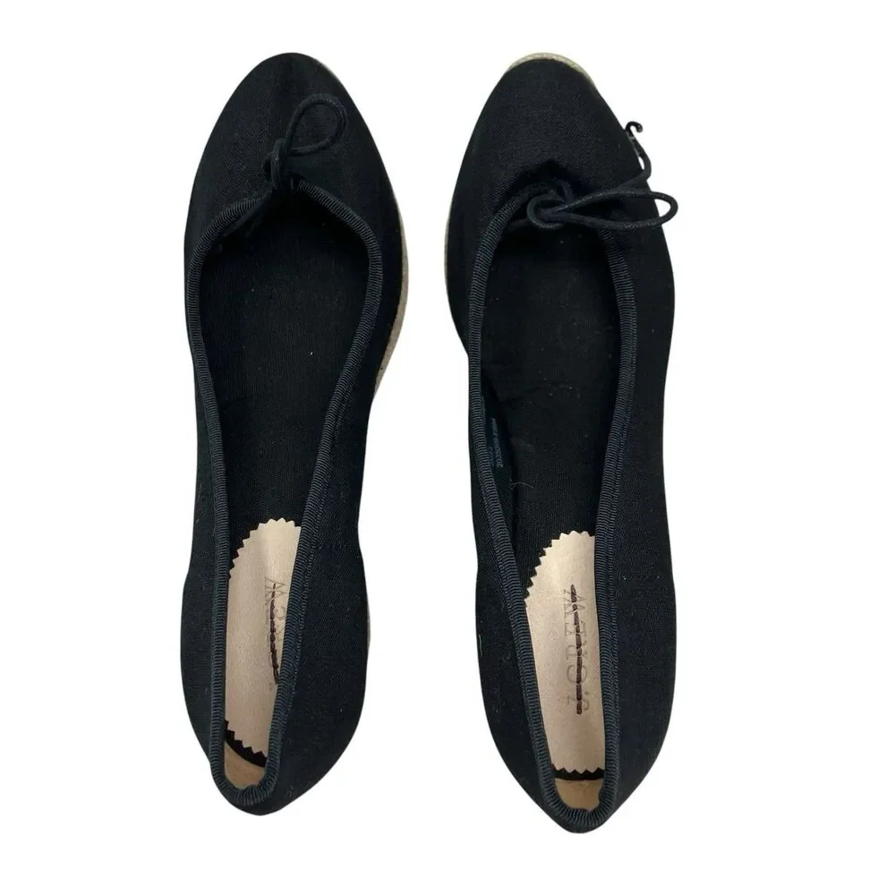 J Crew Wedge Heels Womens 11 Black Seville Espadrille Coastal Resort Spain BT393